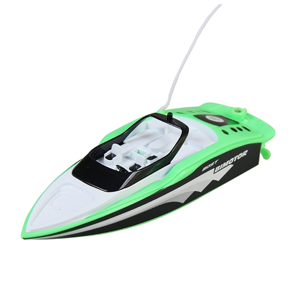 Mini Racing Boat Racing Electric Ship Fast Telecontrol Boats Children Toy Water Toys (Green)