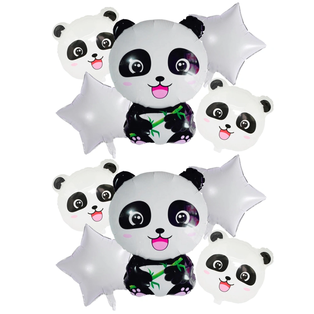 10pcs Panda Star Aluminum Foil Balloon Cartoon Balloon Party Supplies