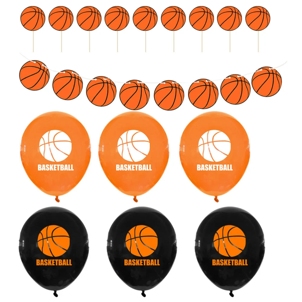 33pcs Basketball Themed Balloons Birthday Party Decorative Supply Assorted Color