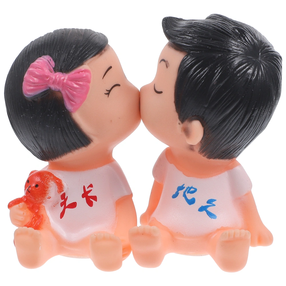 Lovely Resin Craft Toy Doll Binding Couple Figurines Ornament Wedding Gift Home Decoration