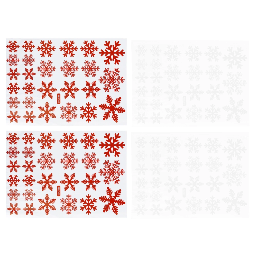 1 Set of 4 Pcs Creative Snowflake Stickers Christmas Home Decorative Decals