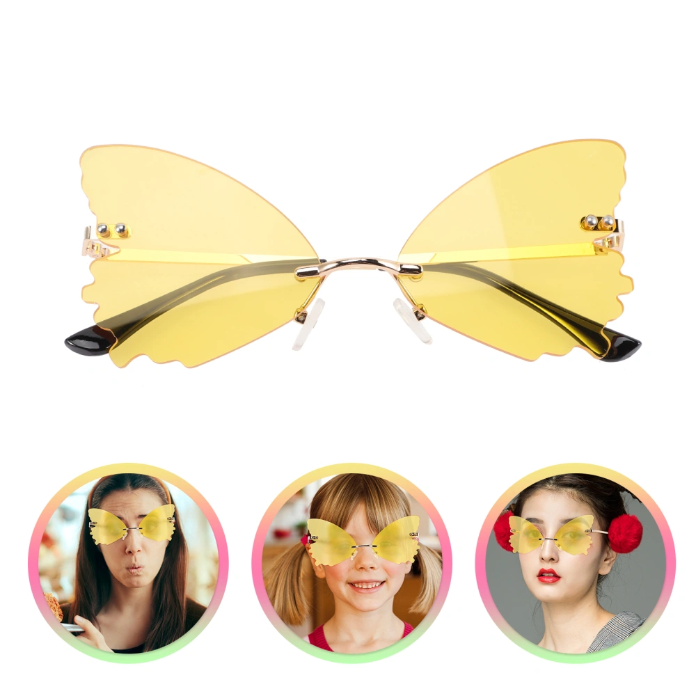 Butterflies Sunglasses Personalized Fashion Sunglasses Rimless Glasses for Festival Party