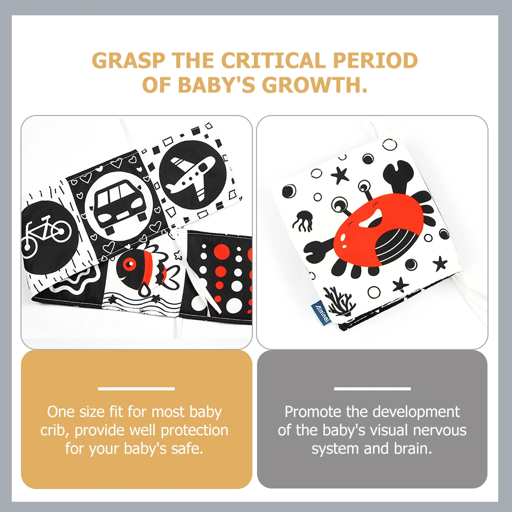Baby Crib Protector Bed Rail Guard Baby Early Educational Book Cognitive Book