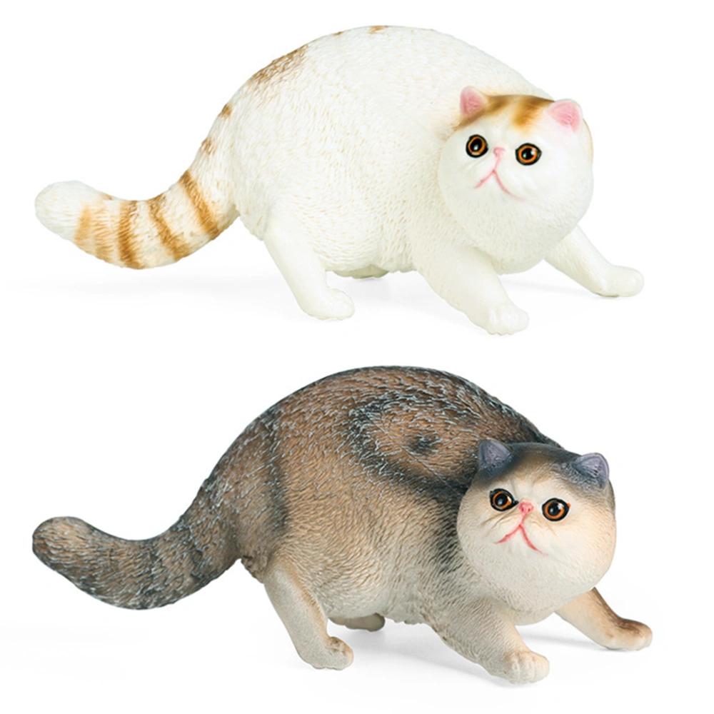 Plastic Cat Figurine Cat Model Adornment Realistic Animal Model Ornament