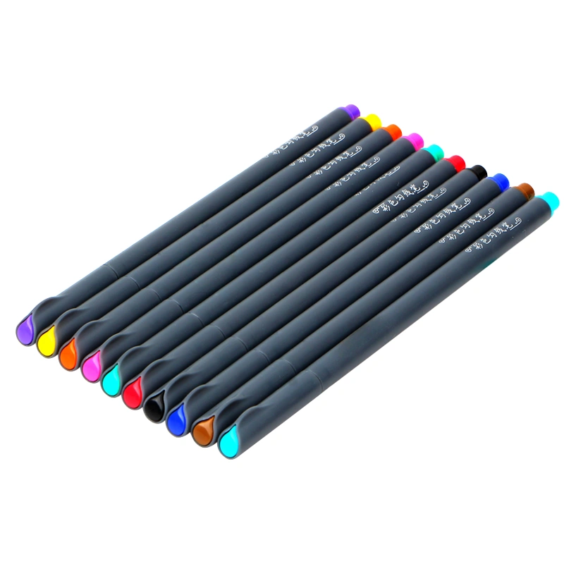 Fineliner Color Pen Set 0.38mm Colored Fine Liner Sketch Drawing Pen Pack of 10 Assorted Colors