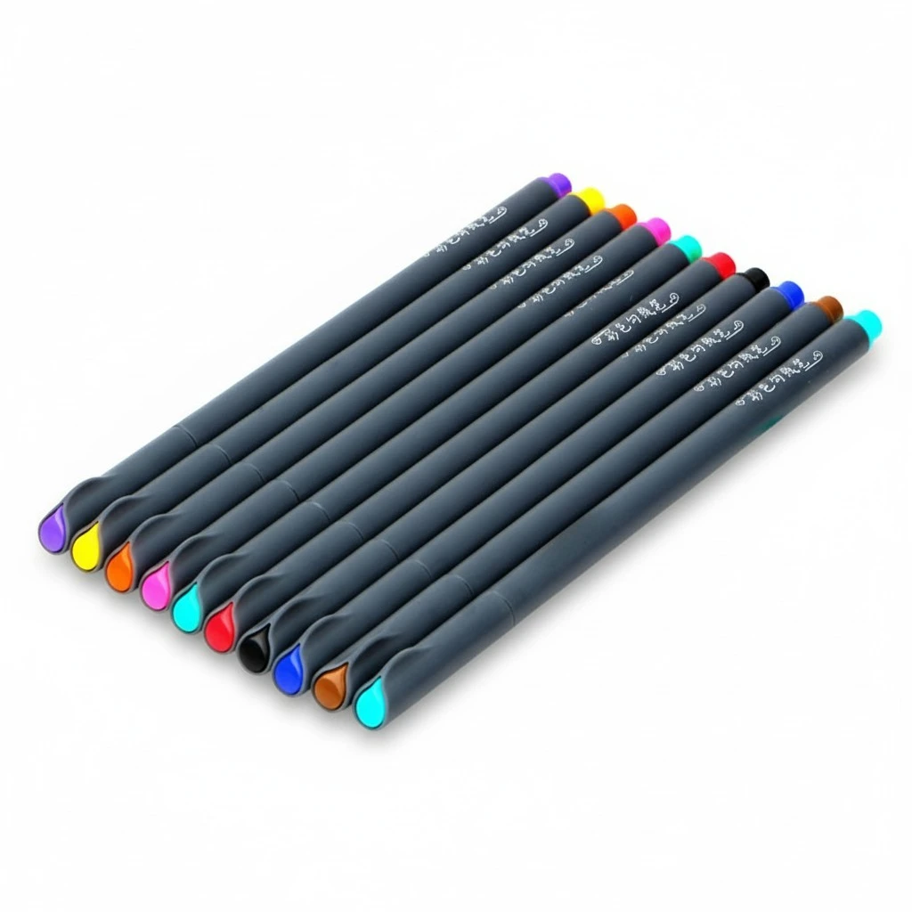 Fineliner Color Pen Set 0.38mm Colored Fine Liner Sketch Drawing Pen Pack of 10 Assorted Colors