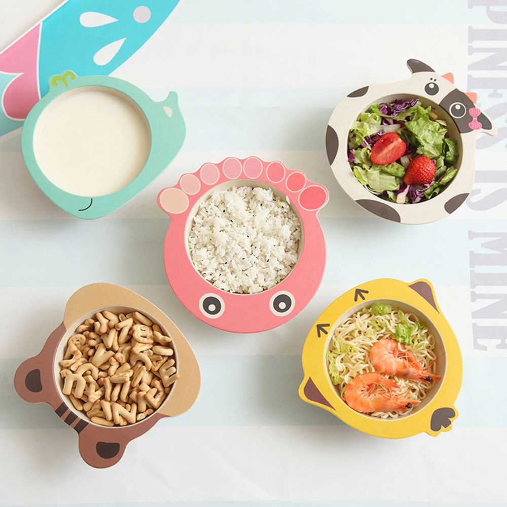 Eco-Friendly Bamboo Fiber Dinner Tableware Unbreakable Dishes Animal Bowl for Children Kids Baby Toddler (Octopus)