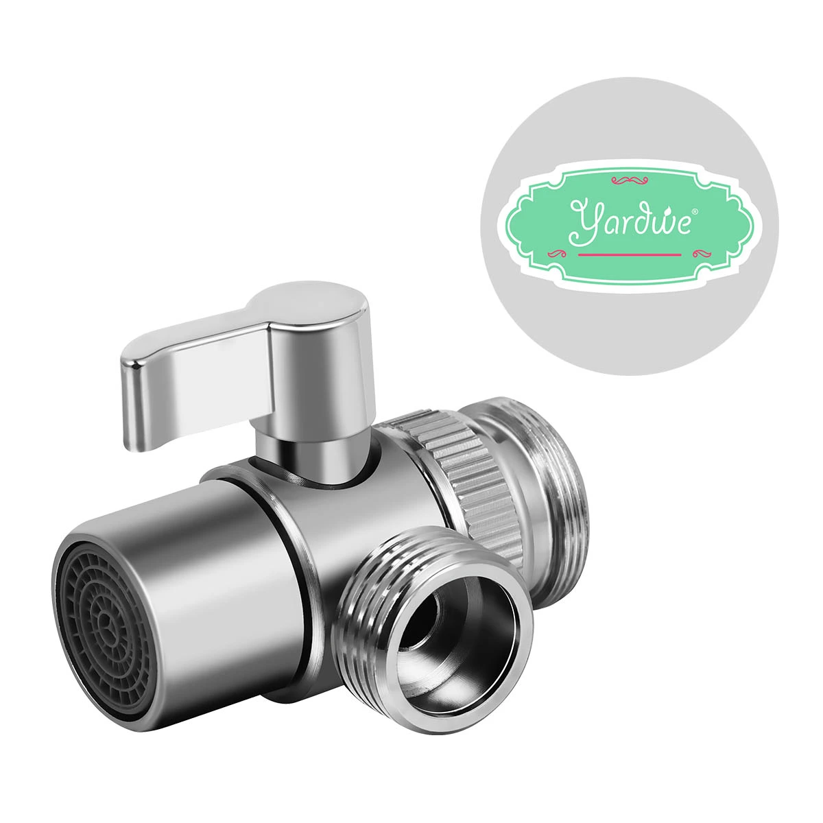 Yardwe 3-Way Shower Arm Diverter Valves for Faucet Handheld Shower Shower Head (Silver)