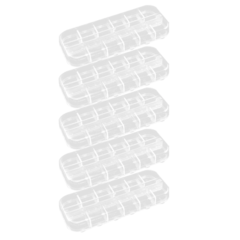 5 Pcs 12 Grids Plastic Storage Box Jewelry Storage Box Beaded Earring Box Empty Box with Independent Cover for Home 