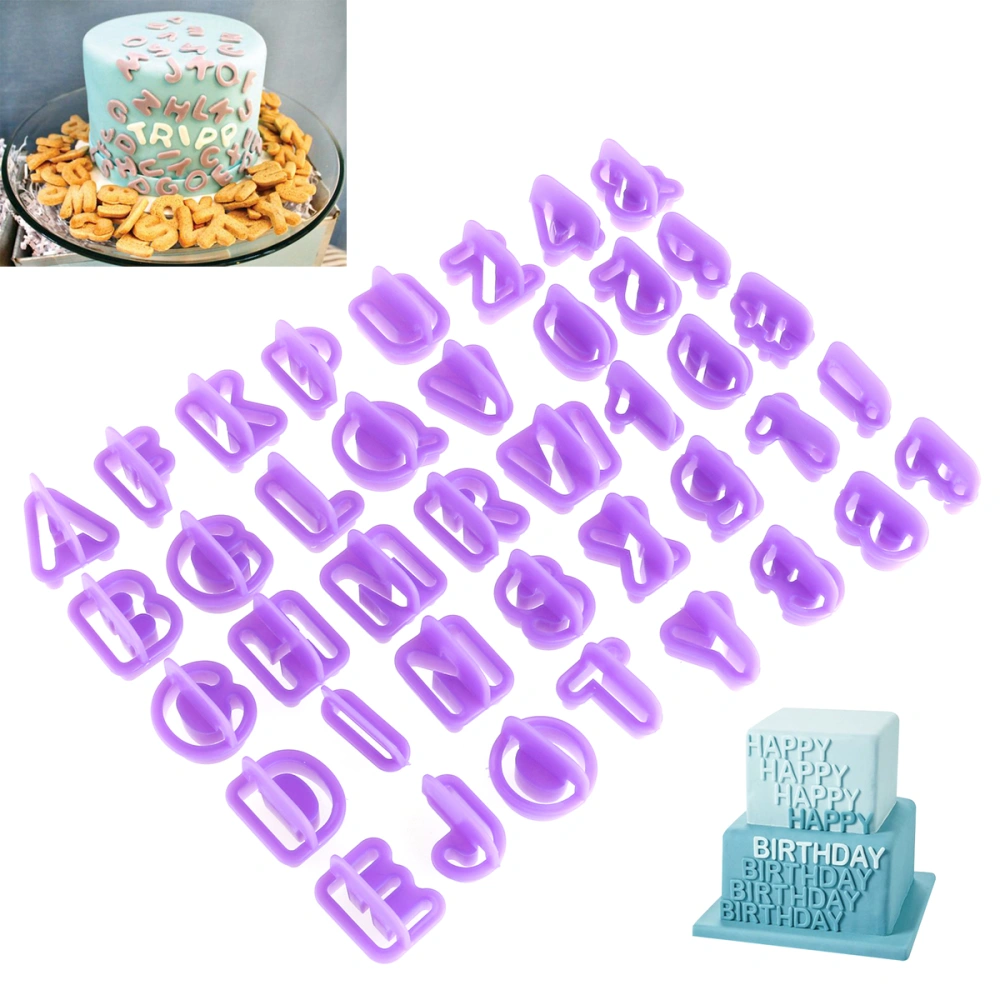 OUNONA 40pcs Alphabet Number & Letter Cookie Cutter Set Mold Fondant DIY Tools