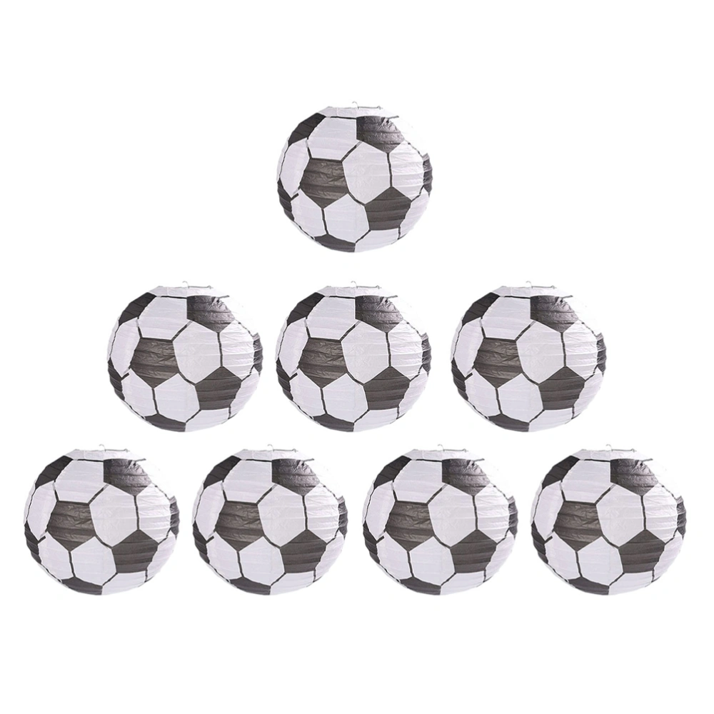 8pcs Soccer Ball Paper Lantern Ceiling Hanging Lantern Decor for Soccer Party