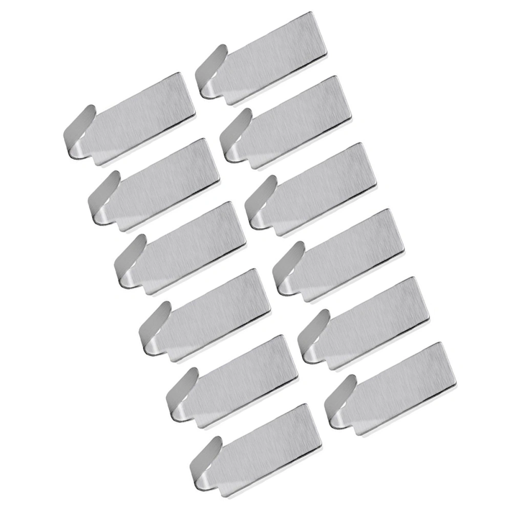 24 Pcs Stainless Steel Strong Adhesive Hangers Wall Mounted Hooks Coat Hook Traceless Hanger for Bathroom Kitchen