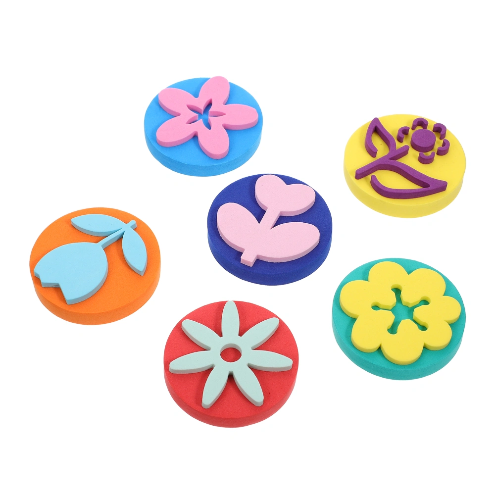 6 Pcs Painting Sponge Seal DIY Painting Sponge Stamps Children Doodle Graffiti Tool Random Color