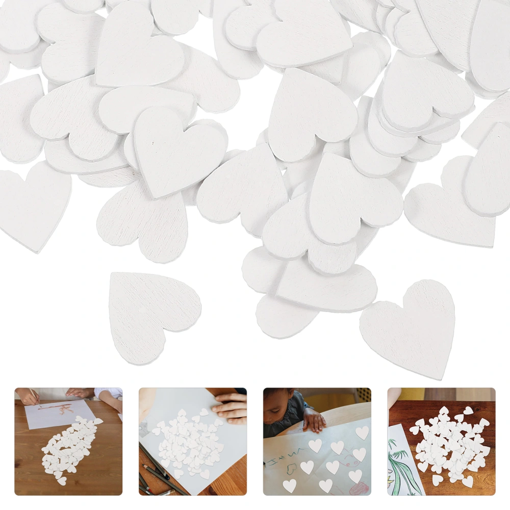 200pcs Unfinished Blank Wood Pieces Heart Shaped Wood Slices DIY Wood Tags