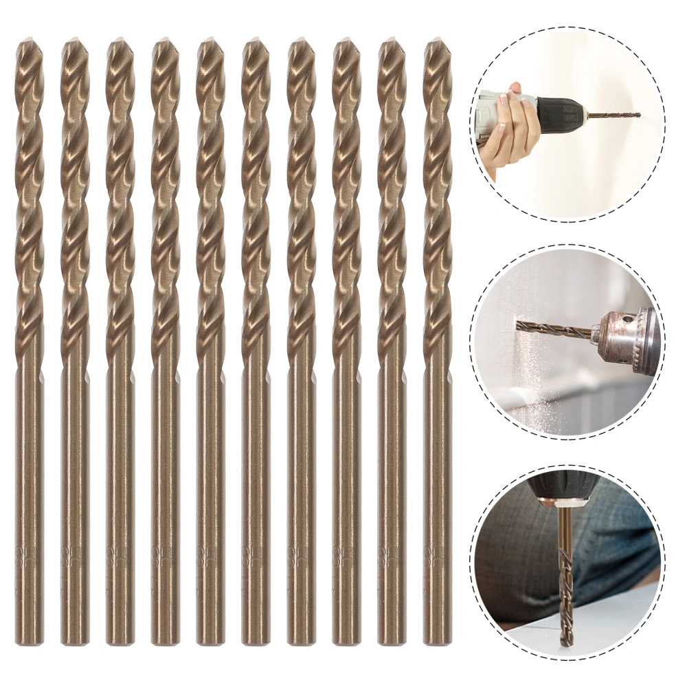 10pcs Drill Bit Kit Cobalt Steel Drill Bits Twisted Drill Bits for Hardened Metal