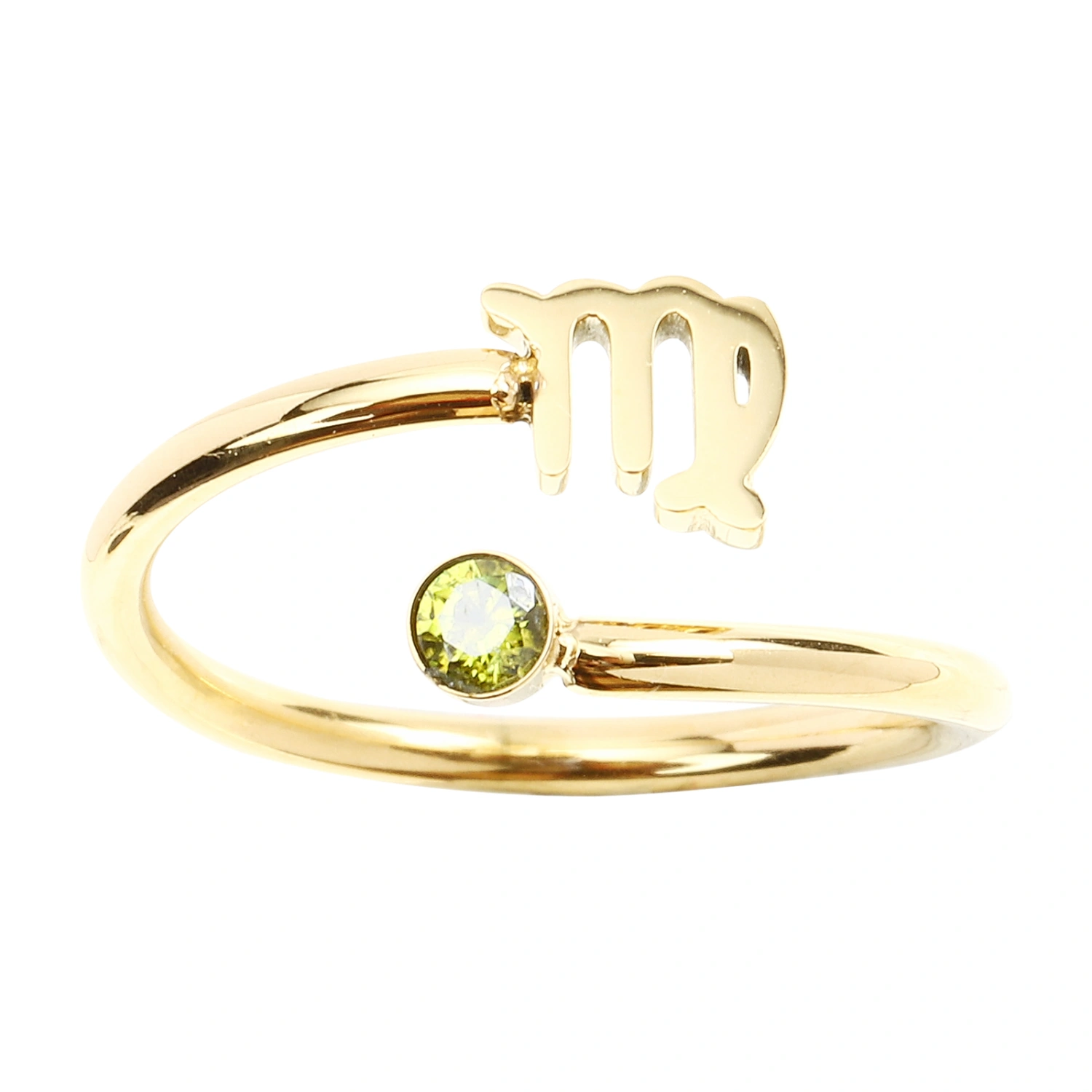 Zodiac Adjustable Open Ring Sparkly Zircon Ring Jewelry Gift for Women and Girls