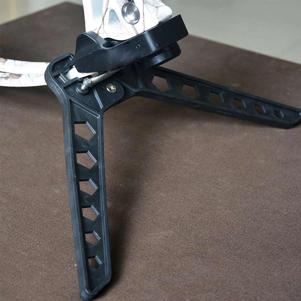 Black Archery Bow Kick Stand Holder Legs For 3D Shoot Range Target Hunting Compound Bow Support Shelf Kickstand