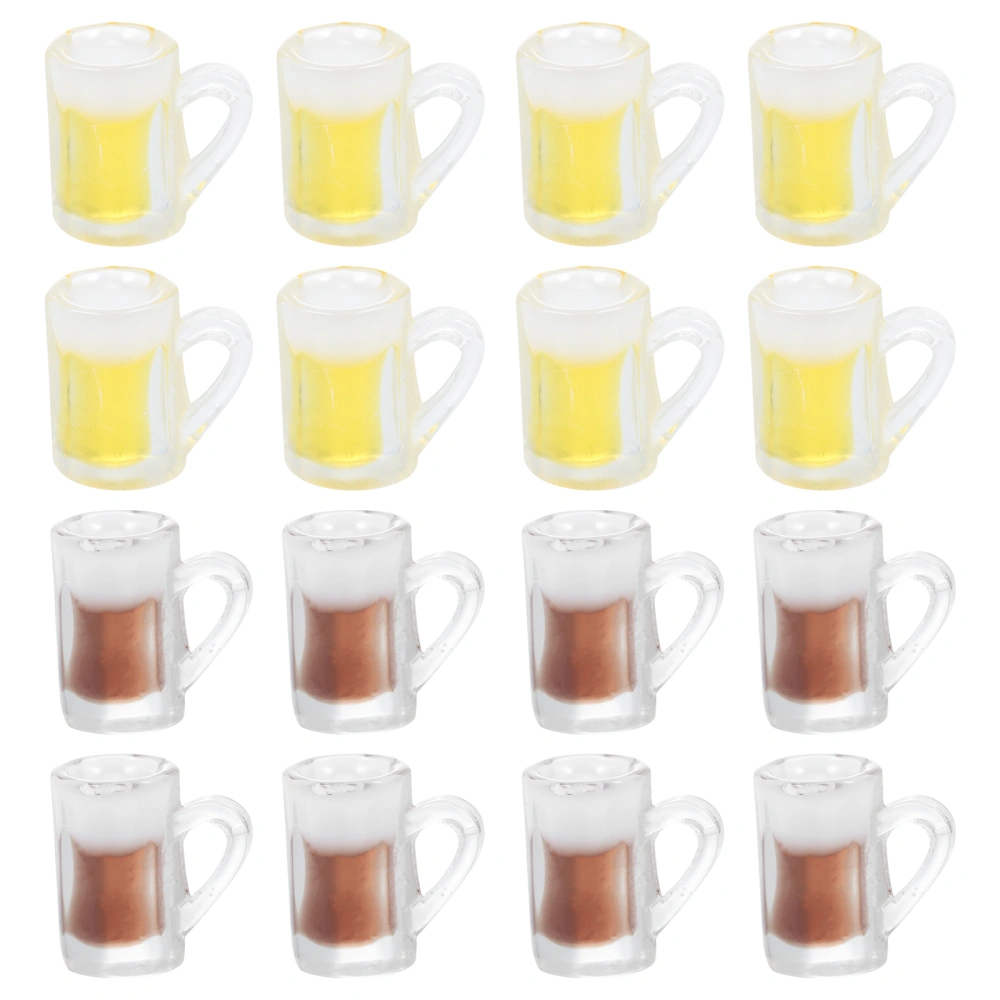 24Pcs Resin Beer Cup Models  Key Chain DIY Pendant Earring DIY Pendant Assorted Color