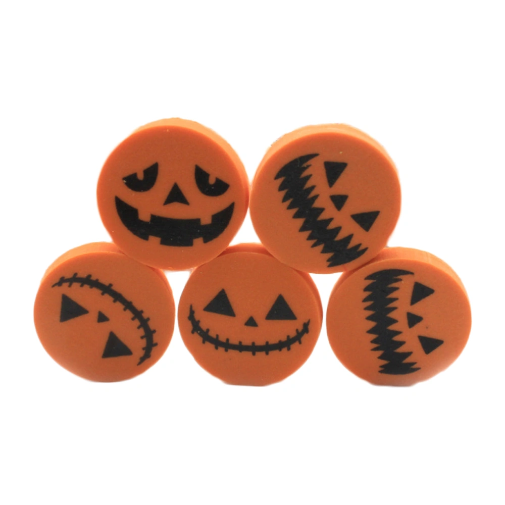 24PCS/Set Halloween Party Pumpkin Eraser Unique Round Shape Eraser - Random Pattern