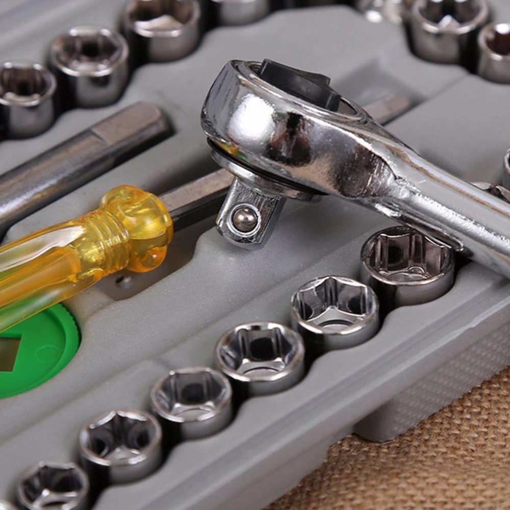 40pcs 1/4 Inch and 3/8 Inch Combination Wrench Sockets Set Screwdriver Drive Set