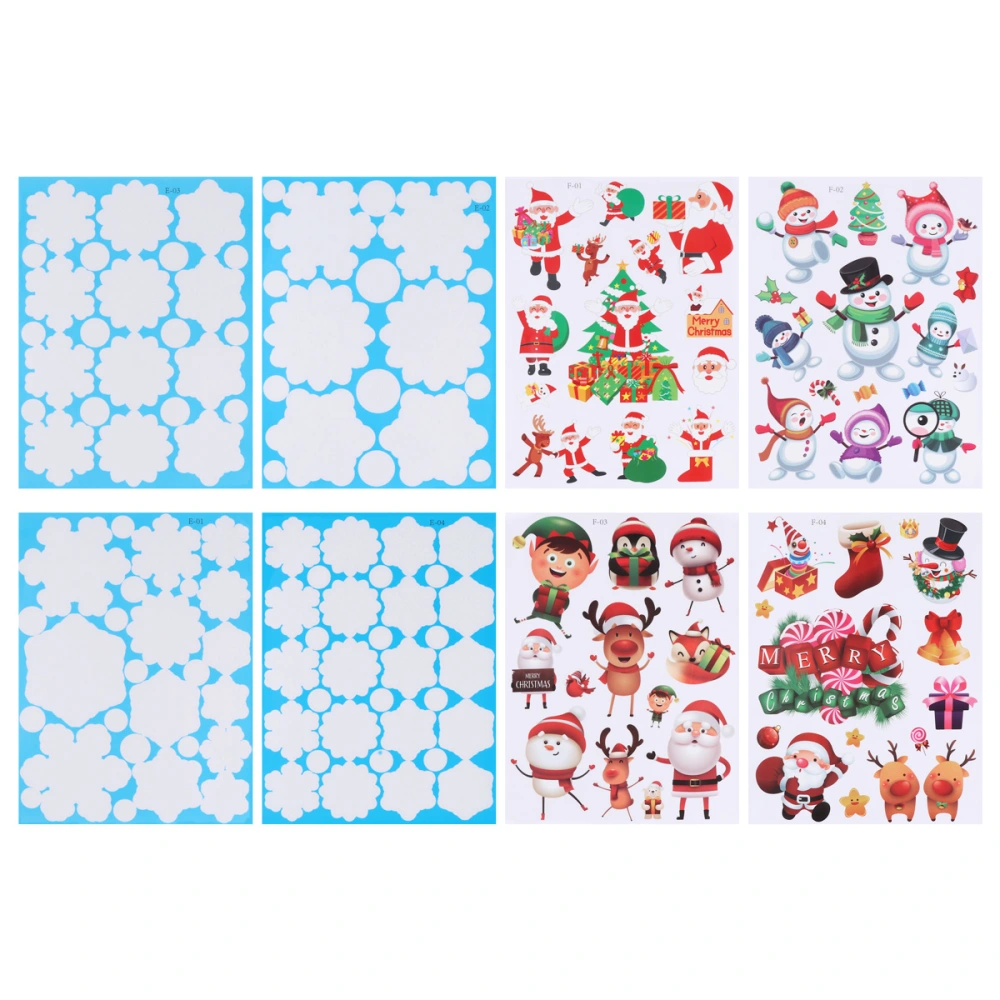 1 Set 8 Pcs Christmas Shop Window Galss Removable DIY Stickers Christmas Decals