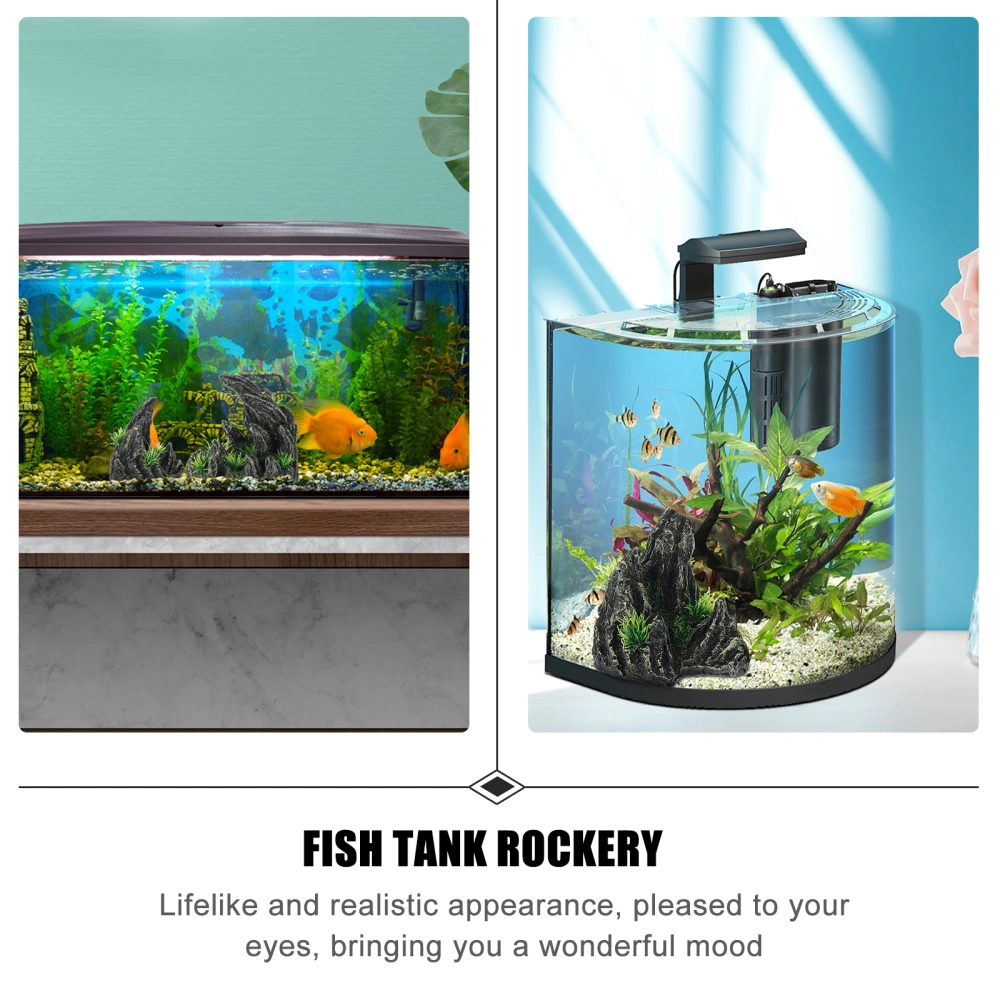 1 Set of Aquarium Rockery Model Household Fish Tank Decor Lifelike Valley Adornment