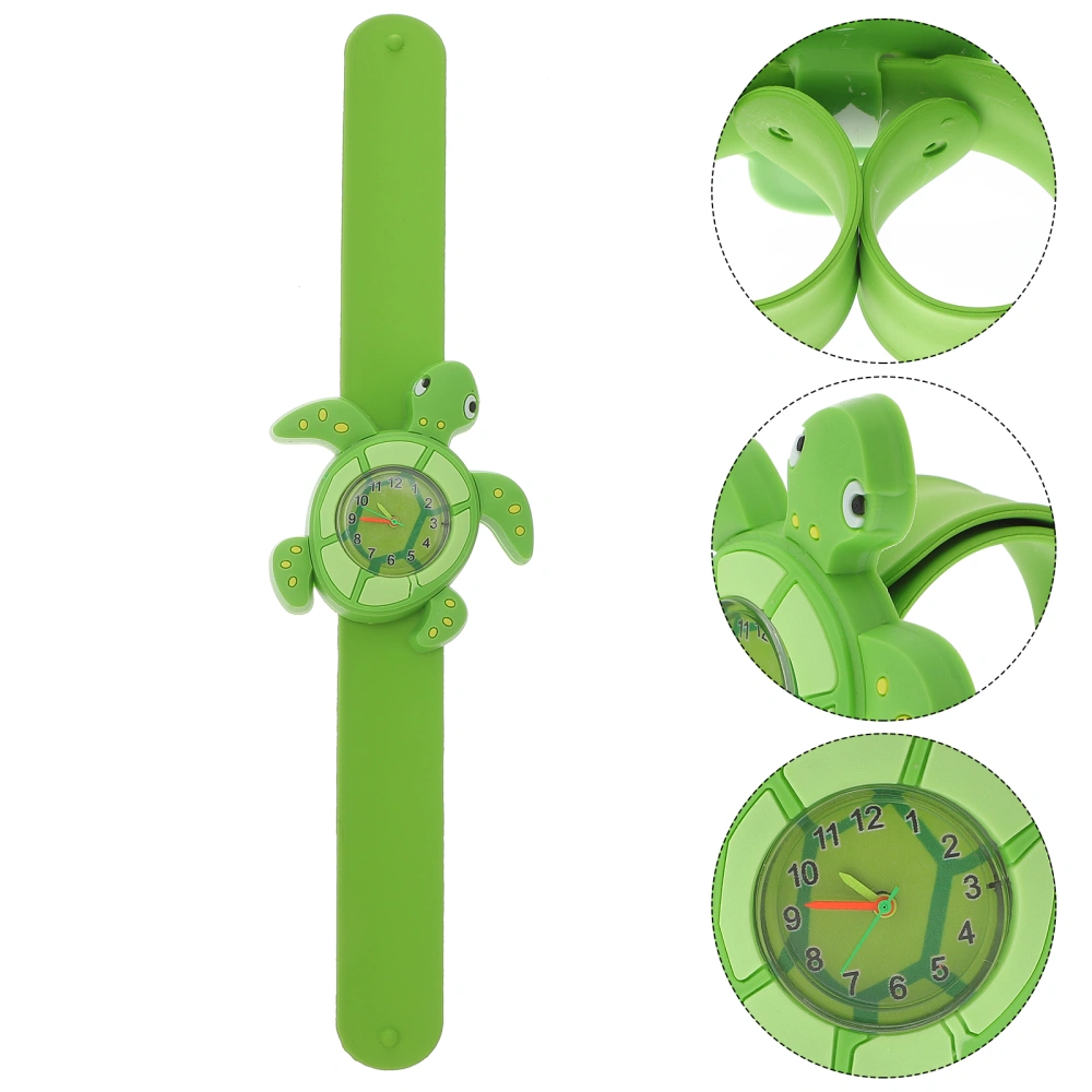 3pcs Turtle Slap on Watch Silicone Wrist Band Children Unisex Slap Kids Watches