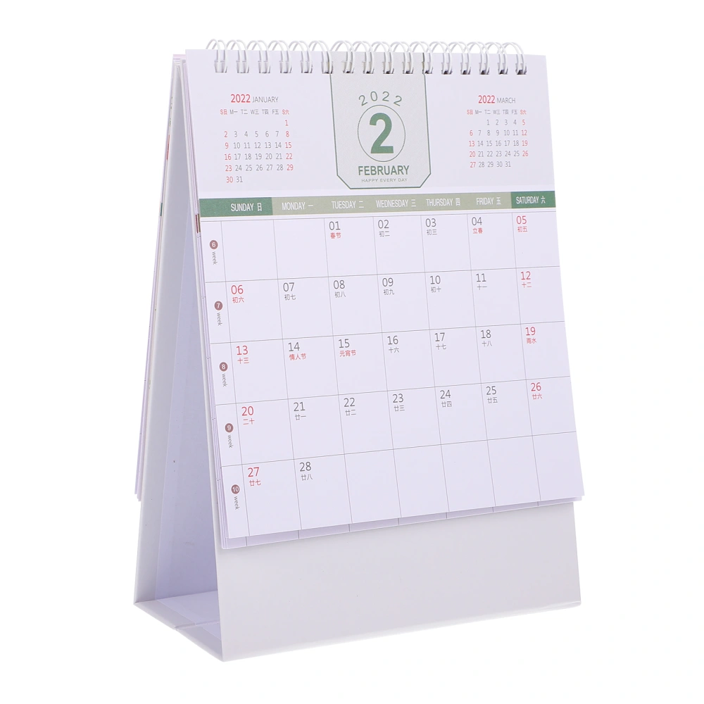 1Pc Creative Desktop 2022 Calendar Monthly Calendar Planner Calendar (Assorted Color)