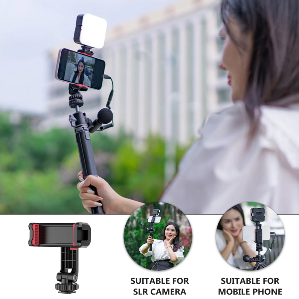 Universal Camera Phone Tripod Mount with Cold Shoe Mount Smartphone Clip Adapter