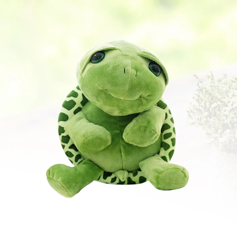 Green Turtle Stuffed Animal Plush Toy Kawaii Big Eyes Tummy Turtle Doll Great Gift (25cm, Green)