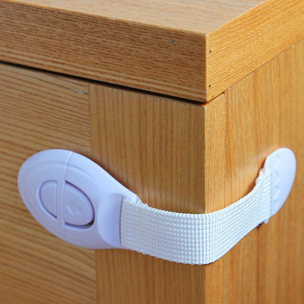 9pcs Baby Safety Locks Multipurpose Child Proof Strap Lock for Cabinet Cupboard Drawer Refrigerator No Tools Needed (White)