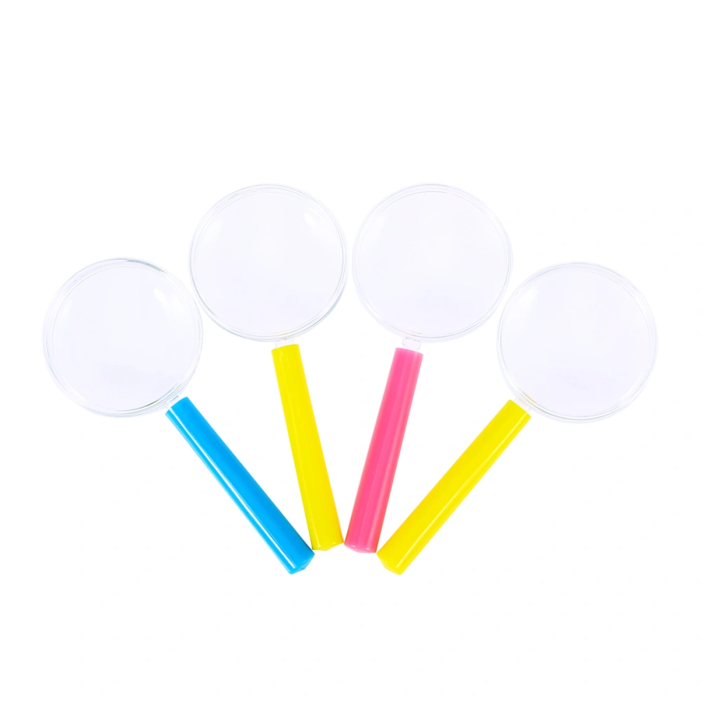 4pcs Children Magnifier Toys Kindergarden Magnifying Glass Plastic Mini Magnifying Glass Set for Kids(Colors Delivery in Random)