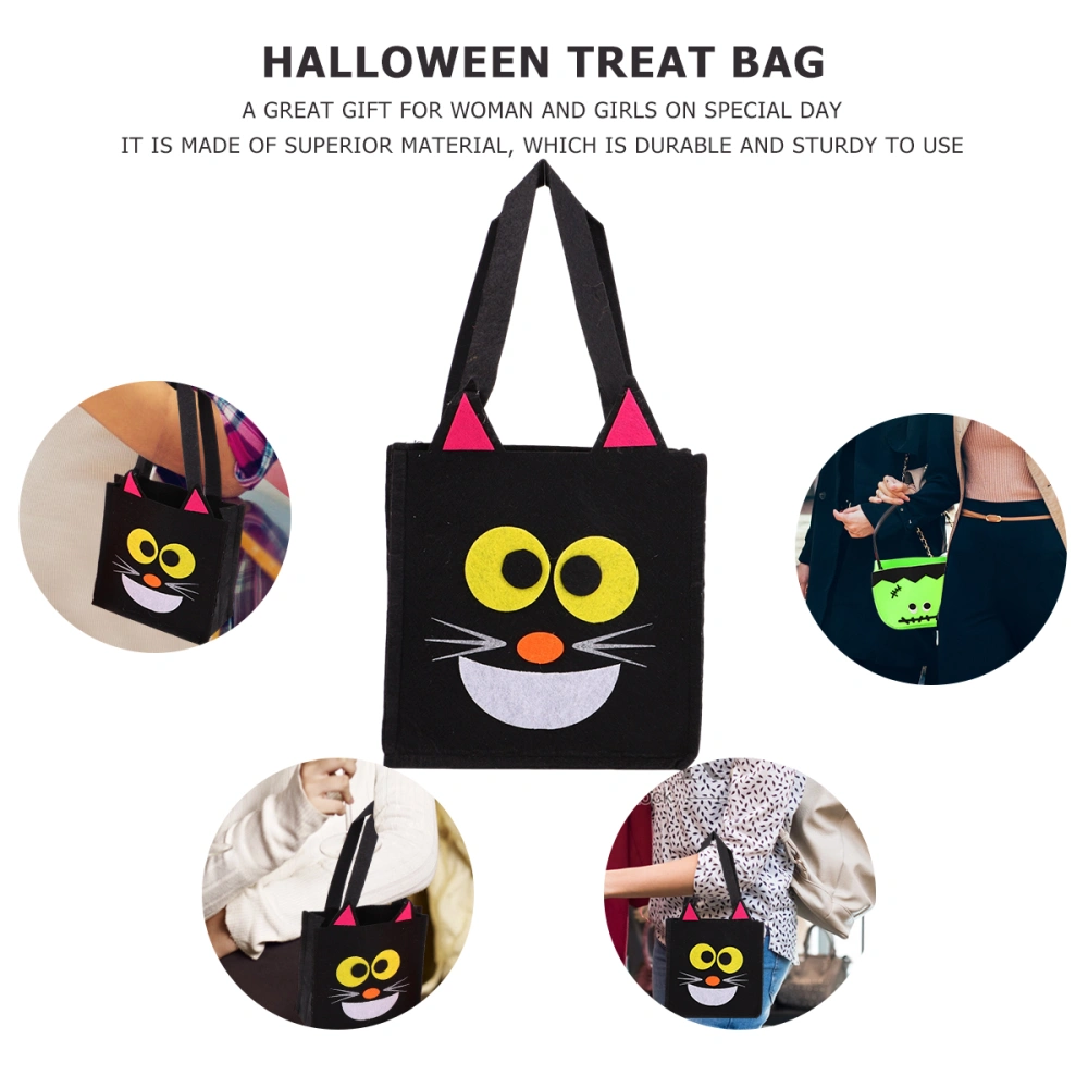 3pcs Halloween Cloth Candy Bag Portable Pumpkin Shape Gift Bag