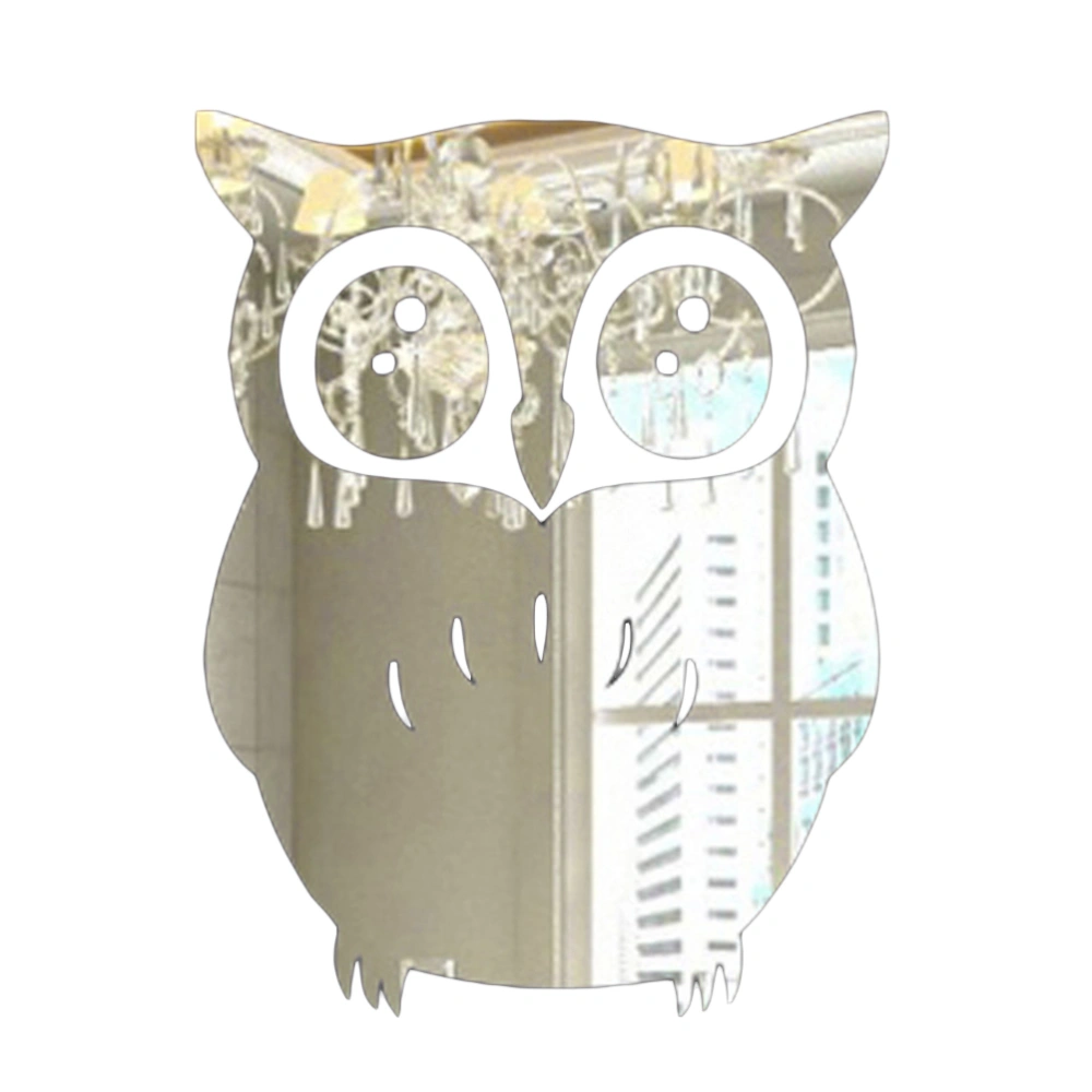 3D Wall Sticker Owl Mirror Stickers for Home Living Room Office Decor