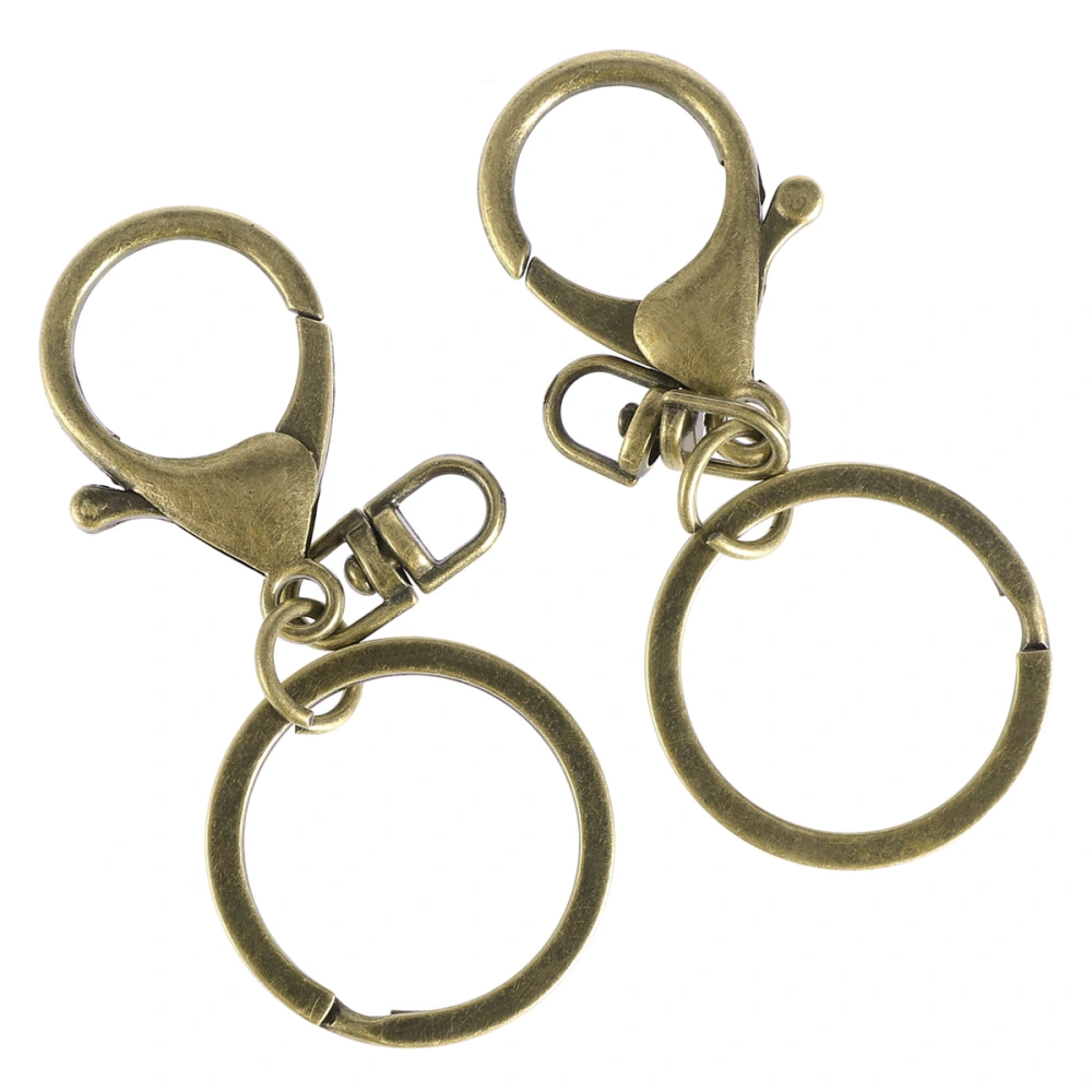 2pcs Classic Key Ring Long Plated Lobster Clasp Key Hook Chain