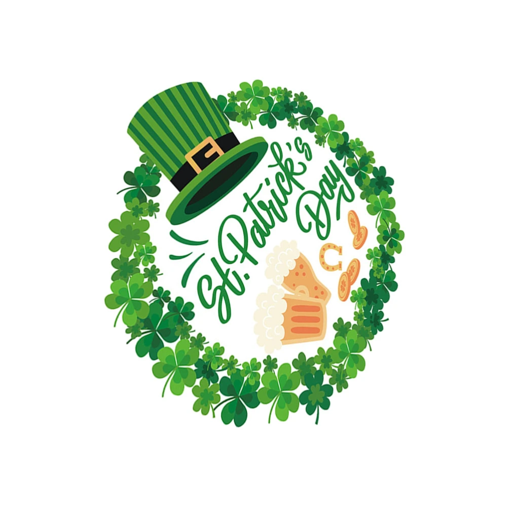 St. Patrick's Day Sticker Adorable Window Decal Wreath Decal Festive Wall Decor