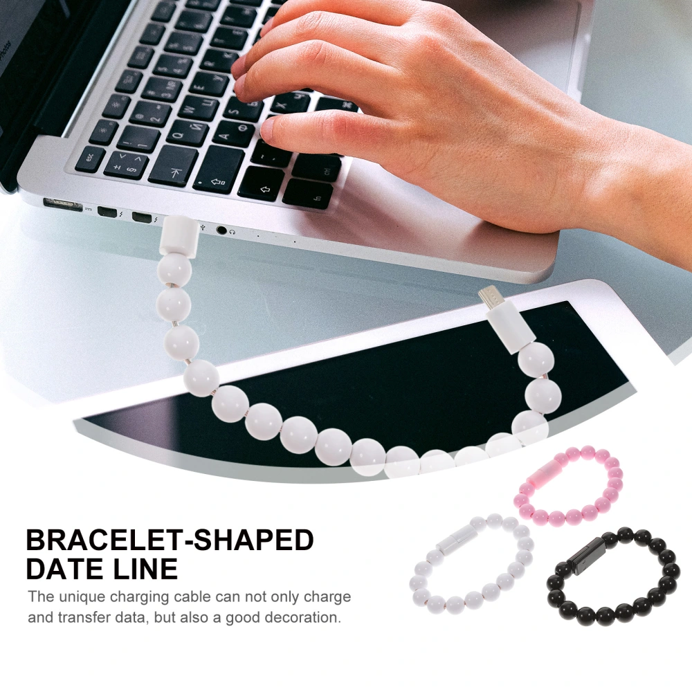 3pcs Bracelet-shaped Charging Cable USB Cable Phone Charger Cord Data Line