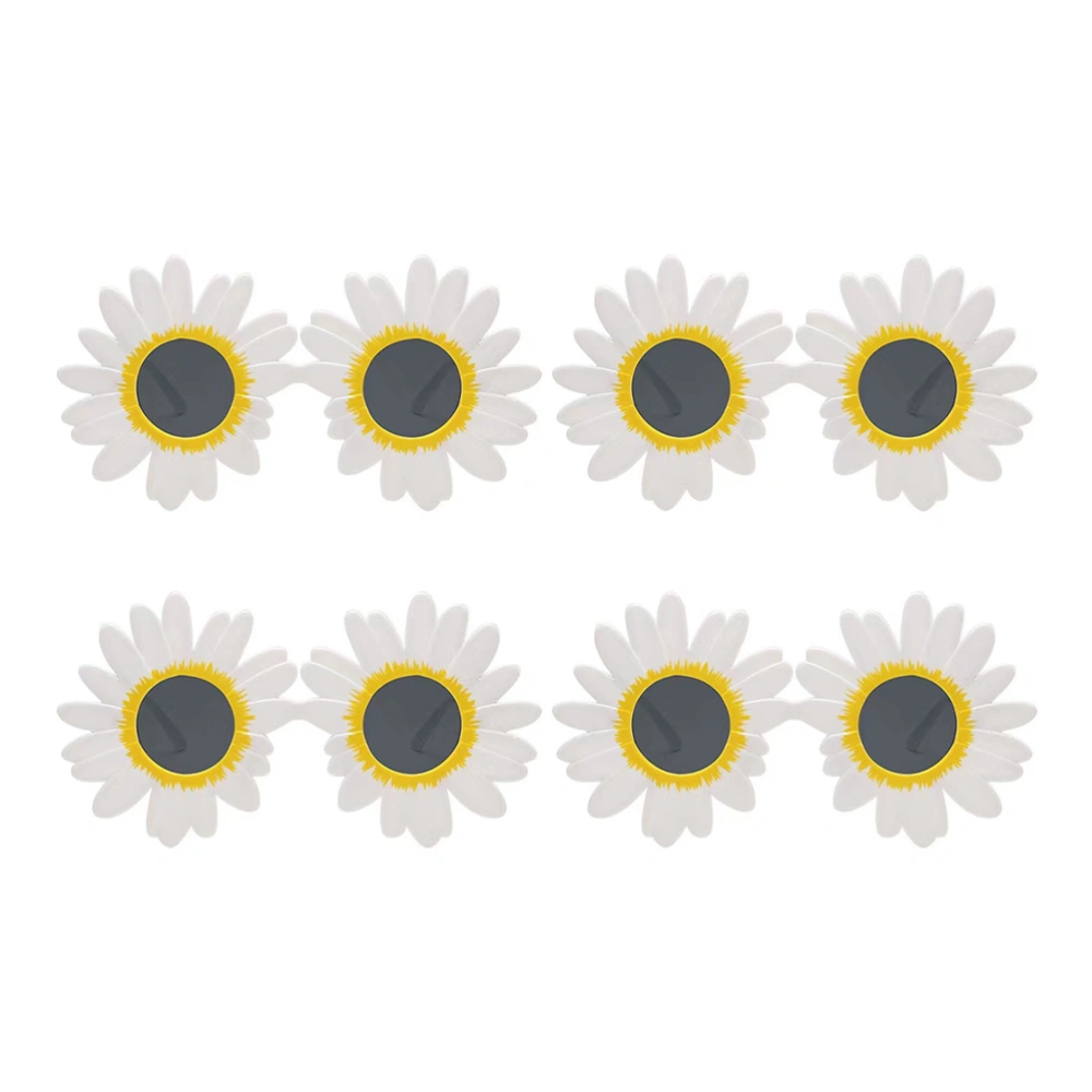 4Pcs Flower Sunglasses Funny Daisy Flower Glasses Party Photo Booth Props