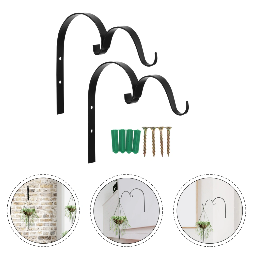 1 Set Hanging Plant Bracket Iron Art Flowerpot Hanging Rack Wall Mounted Hanger