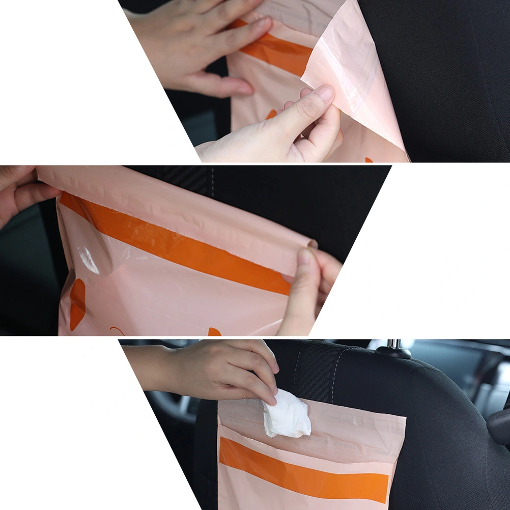 60PCS Adhesive Disposable Car Garbage Bag Trash Bag Vehicle Storage Organizer