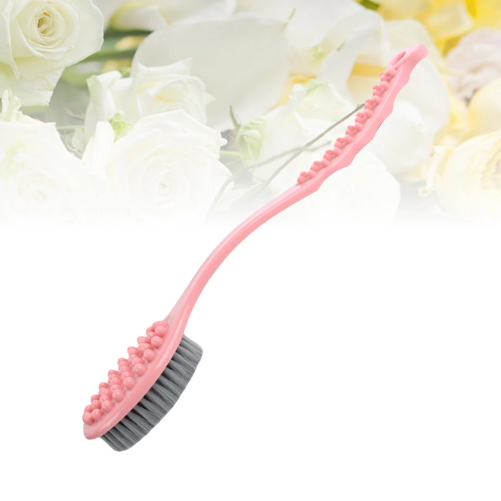 Long Handle Bath Scrubber Body Massage Brush Exfoliating Shower Brush (Pink)