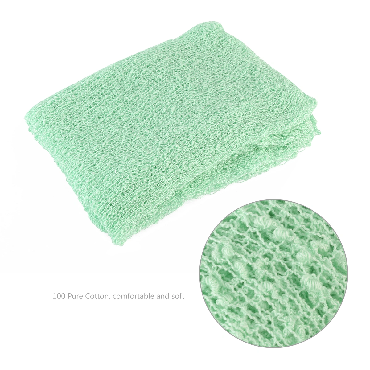 TINKSKY Newborn Baby Photography Photo Prop Stretch Wrap Baby Long Ripple Wrap (Mint Green)