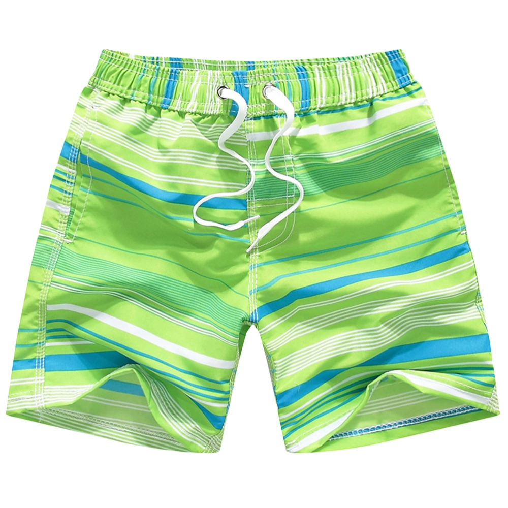 Summer Leisure Swimwear Swim Shorts Trunks Beach Board Shorts Swimming Short Pants for Children Boy(Fluorescent Green, Suitable for 7-8 Years Old)