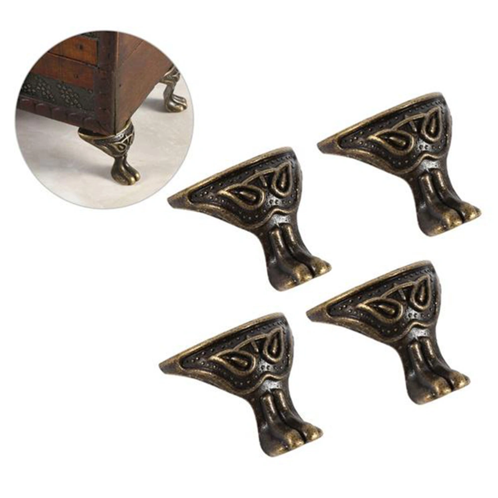 4pcs Brass Decorative Corner Protector with Mounting Screws for Furniture Cabinet Jewelry Box