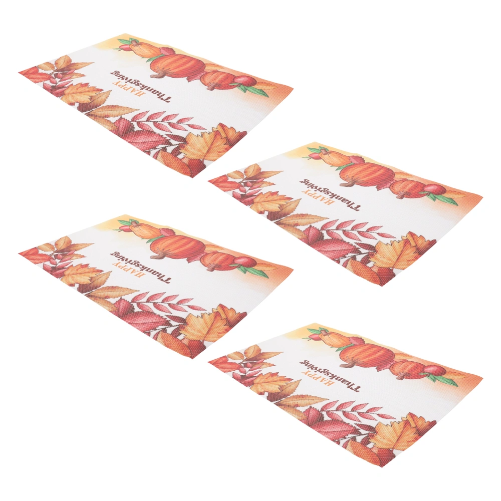 4Pcs Halloween Placemats Decorative Table Mats Festival Place Mats PVC Dinner Table Mats