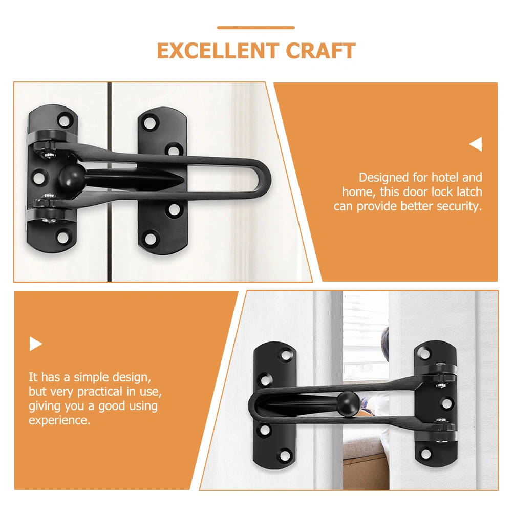 2pcs Swing Bar Door Lock For Hinged Swing-in Door Security Hotel Door Latch