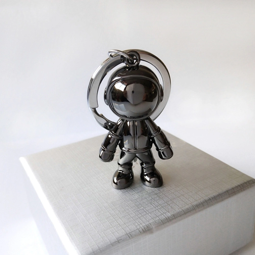 Space Robot Key Chain Creative Space Man Key Chain Alloy Space Robot Key Ring (Black)