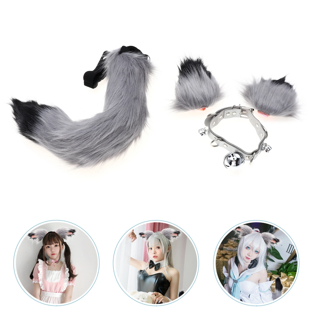 1 Set Holiday Party Role Playing Ear Adornment Cosplay Tail Novel Bell Collar