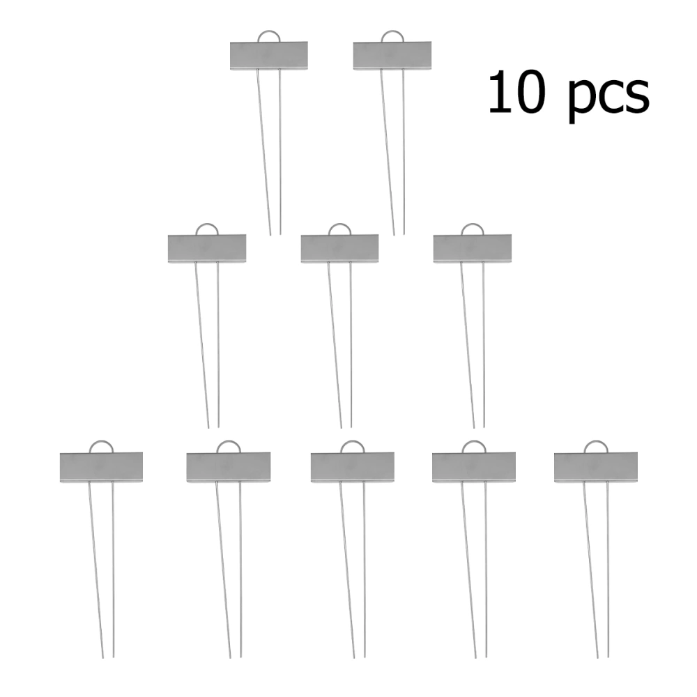 10Pcs Durable Stainless Steel Plant Tag Metal Insert Bonsai Topper Sunproof Gardening Label for Home Garden (Silver)