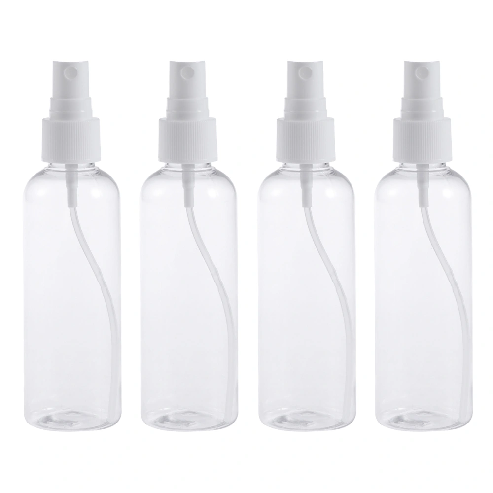 10pcs 100ML Plastic Empty Spray Bottle for Make Up and Skin Care Refillable Travel Use (Transparent Bottles with White Sprayer)